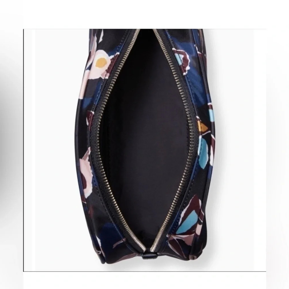 Kate Spade Floral Cosmetic Makeup Bag Navy Multi Zip Pouch NWT - Picture 4 of 4